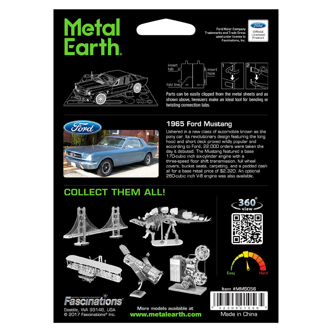 Metal Earth Ford 1965 Mustang Coupe MMS056 Modellbausatz Puzzle DIY Bausatz präzise gelasert stabil langlebig