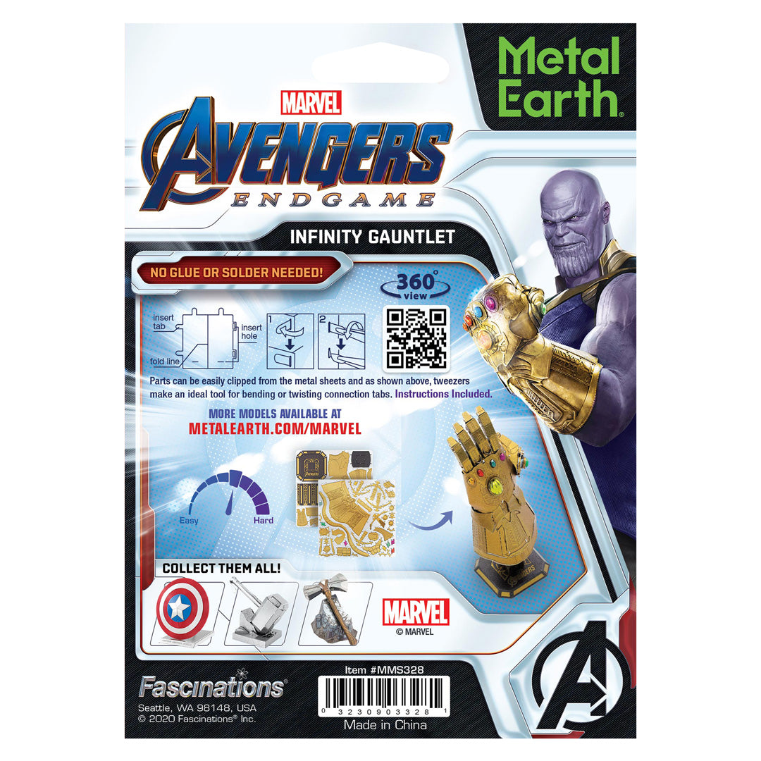 Metal Earth Marvel Avengers Infinity Gauntlet MMS328 Modellbausatz Puzzle DIY Bausatz präzise gelasert stabil langlebig