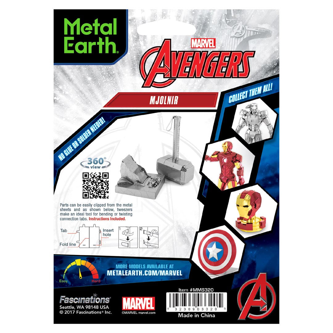 Metal Earth Marvel Avenger Mjolnir MMS320 Modellbausatz Puzzle DIY Bausatz präzise gelasert stabil langlebig