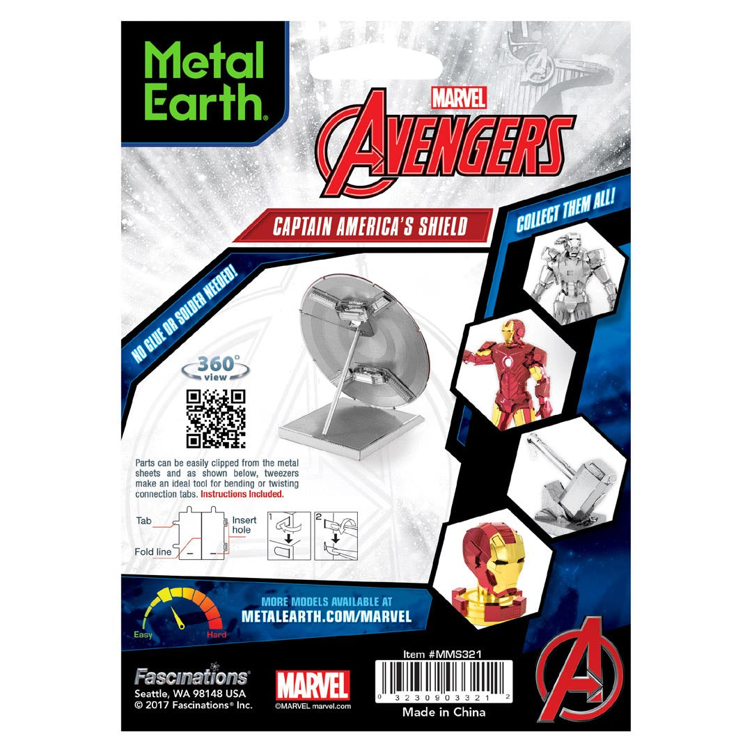 Metal Earth Marvel Avenger CptAm Shield MMS321 Modellbausatz Puzzle DIY Bausatz präzise gelasert stabil langlebig