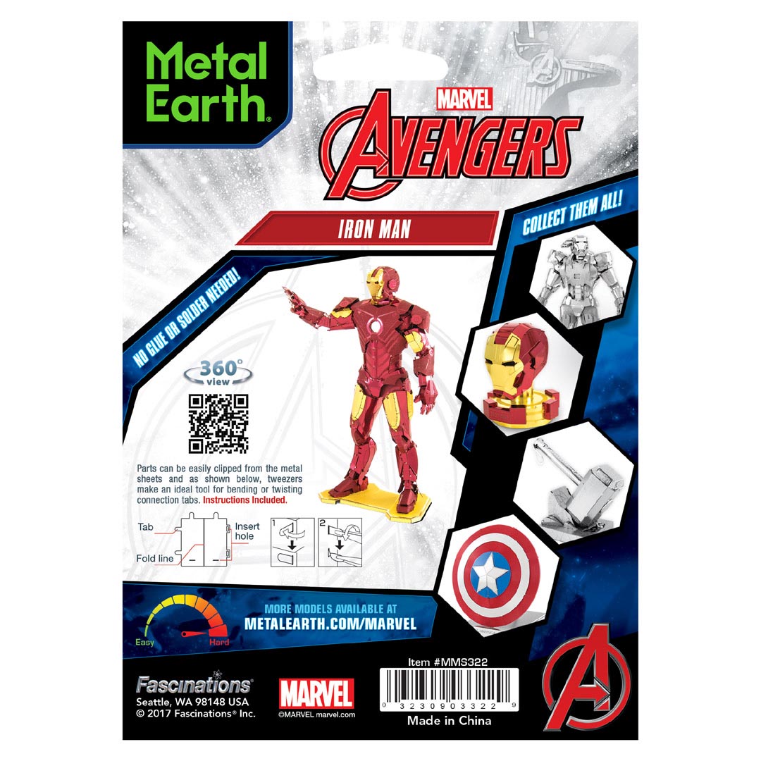 Metal Earth Marvel Avenger Iron Man MMS322 Modellbausatz Puzzle DIY Bausatz präzise gelasert stabil langlebig