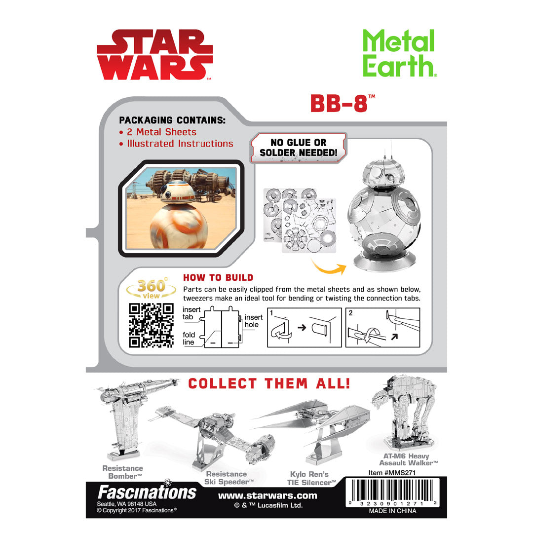 Metal Earth STAR STAR WARS EP 7 BB8 MMS271 Modellbausatz Puzzle DIY Bausatz präzise gelasert stabil langlebig