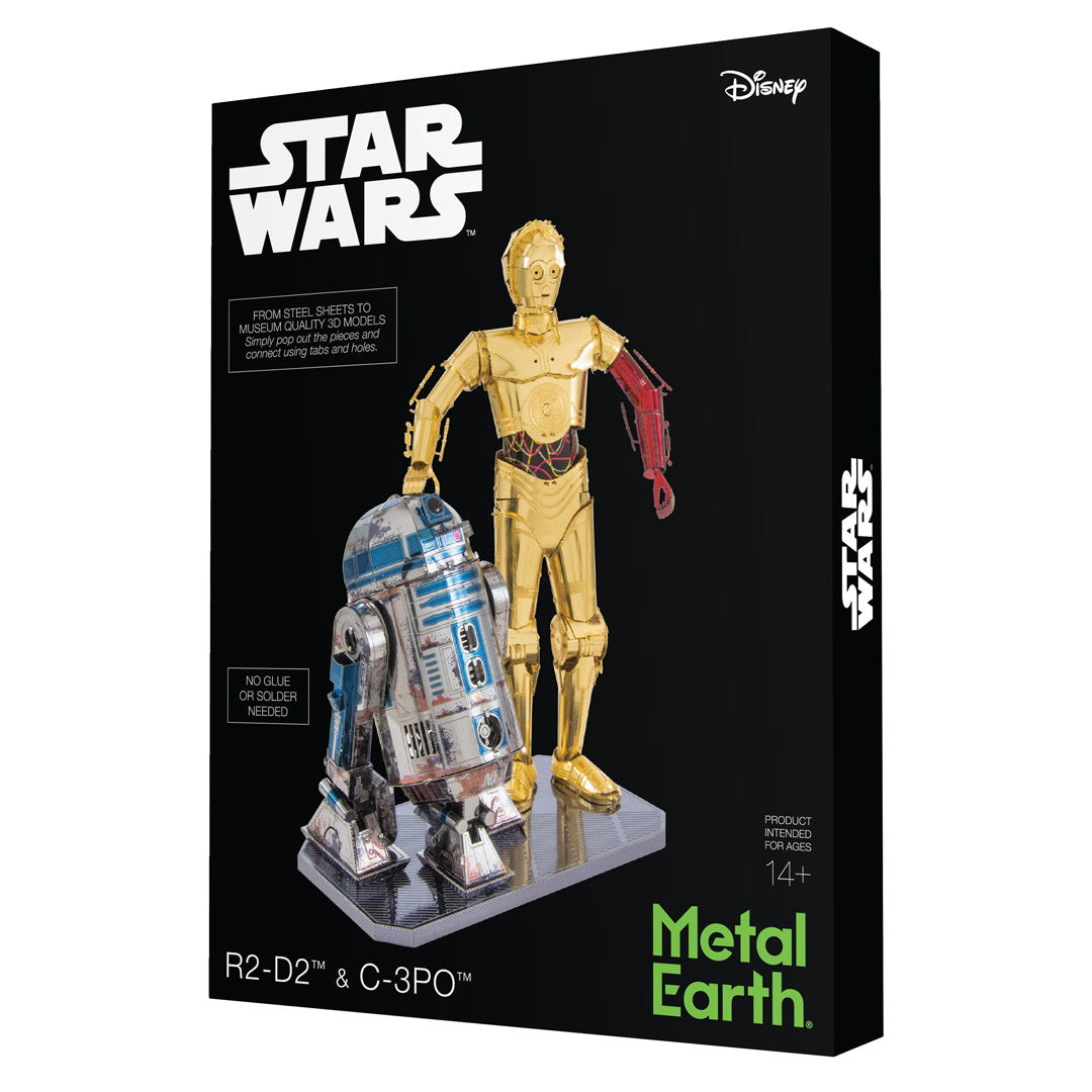 Metal Earth Star Wars Set C-3PO + R2-D2 Box Vers. MMG276 Modellbausatz Puzzle DIY Bausatz präzise gelasert stabil langlebig