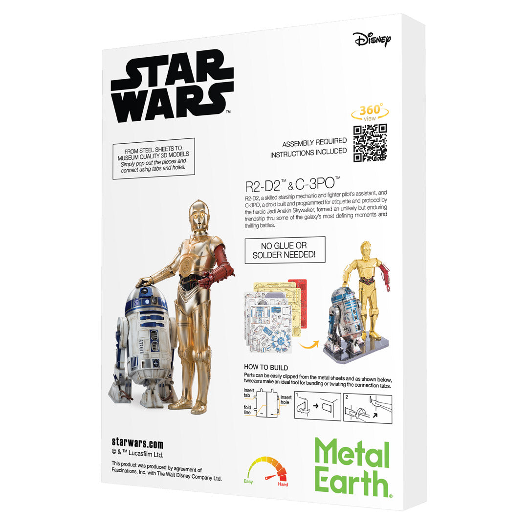 Metal Earth Star Wars Set C-3PO + R2-D2 Box Vers. MMG276 Modellbausatz Puzzle DIY Bausatz präzise gelasert stabil langlebig