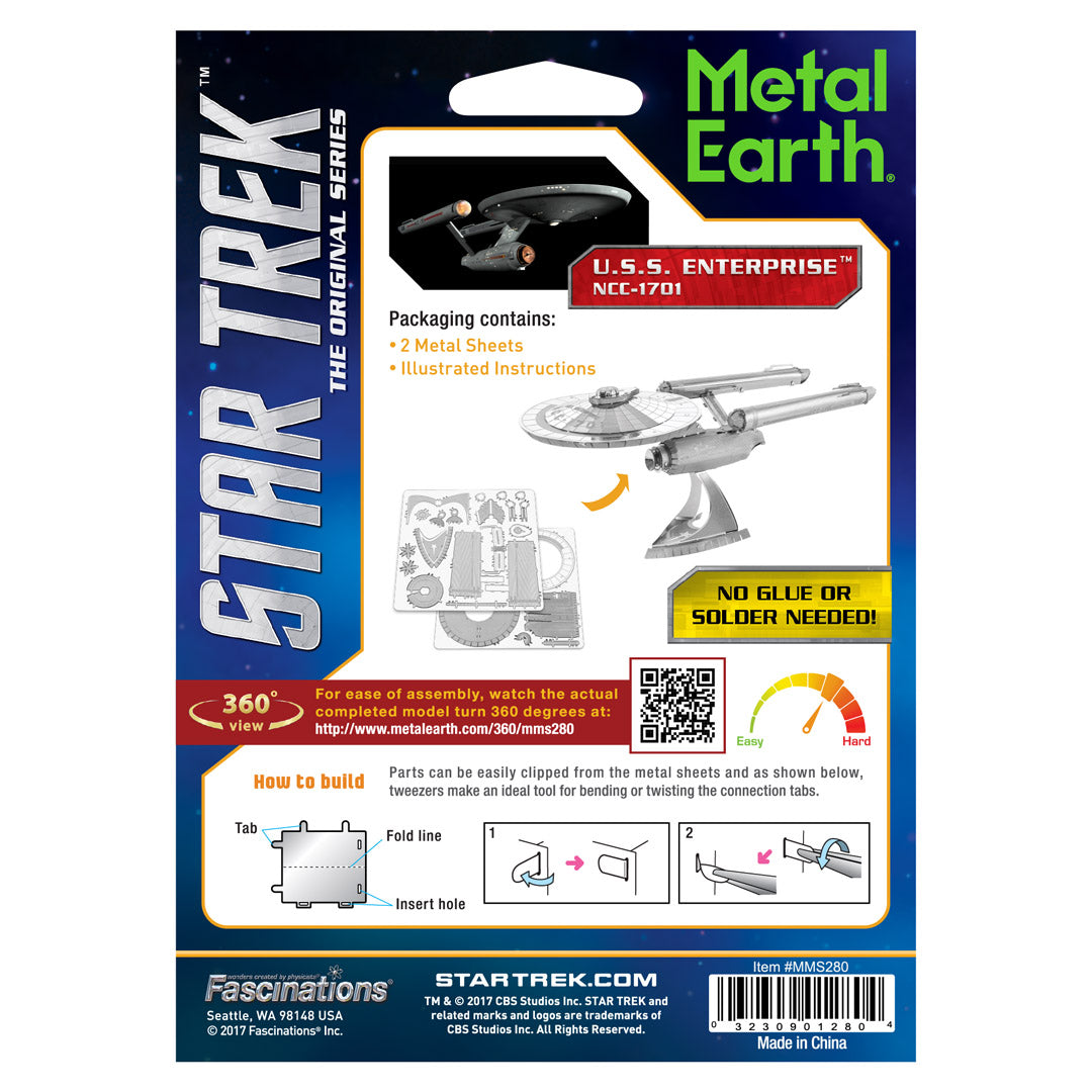 Metal Earth NCC Star Trek NCC-1701 MMS280 USS Enterprise Modellbausatz Puzzle DIY Bausatz präzise gelasert stabil langlebig