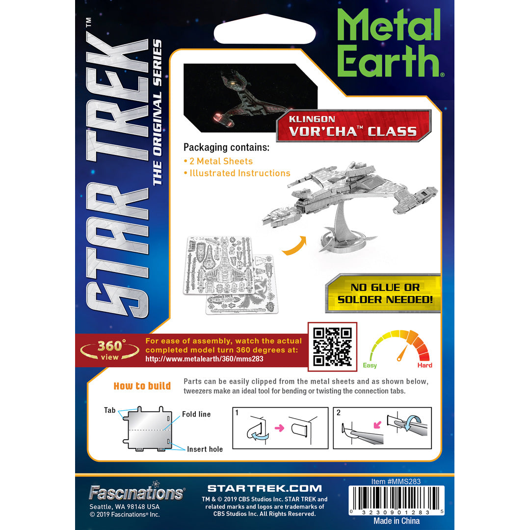 Metal Earth VOR Star Trek Klingon VOR'CHA MMS283 Modellbausatz Puzzle DIY Bausatz präzise gelasert stabil langlebig