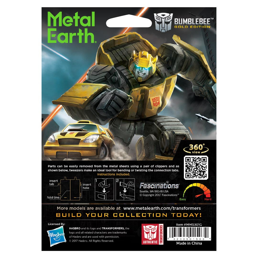 Metal Earth Transformers Bumblebee gold MMS301G Modellbausatz Puzzle DIY Bausatz präzise gelasert stabil langlebig