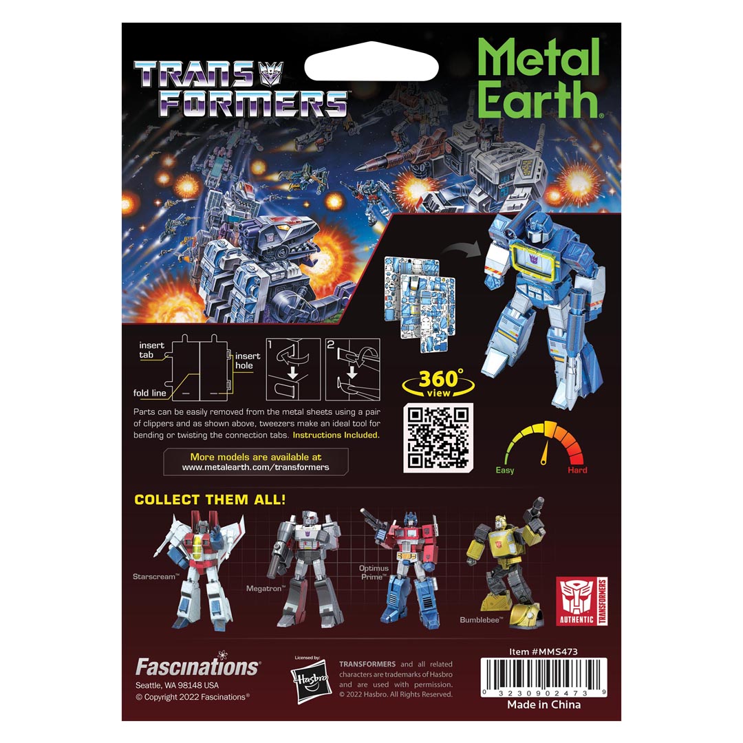 Metal Earth Transformers Soundwave, farbig MMS473 Modellbausatz Puzzle DIY Bausatz präzise gelasert stabil langlebig