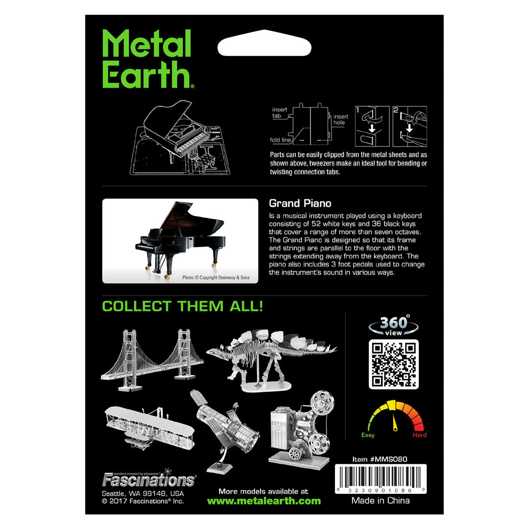 Metal Earth Grand Piano MMS080 Modellbausatz Puzzle DIY Bausatz präzise gelasert stabil langlebig