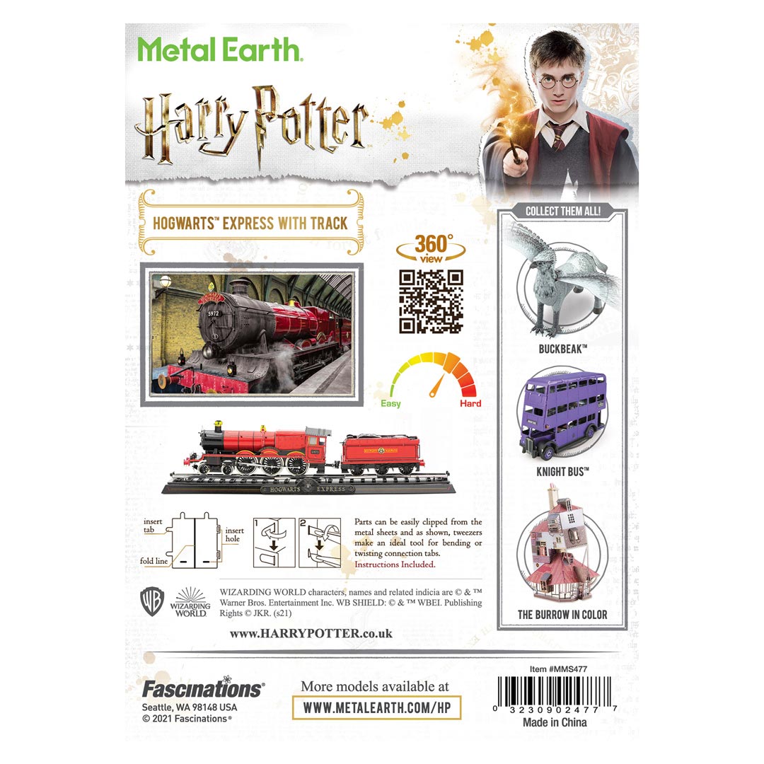 Metal Earth Harry Potter Hogwarts Express Train mit Schienen (colored) MMS477 Modellbausatz Puzzle DIY Bausatz präzise gelasert stabil langlebig