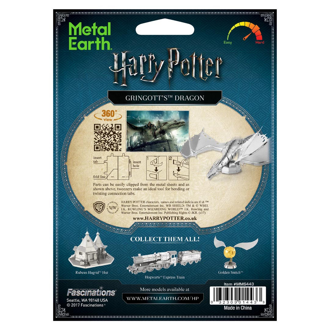 Metal Earth Harry Potter Gringotts Dragon MMS443 Modellbausatz Puzzle DIY Bausatz präzise gelasert stabil langlebig