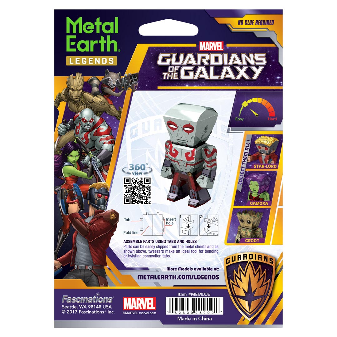 Metal Earth Guardians of the Galaxy Drax MEM009 Modellbausatz Puzzle DIY Bausatz präzise gelasert stabil langlebig