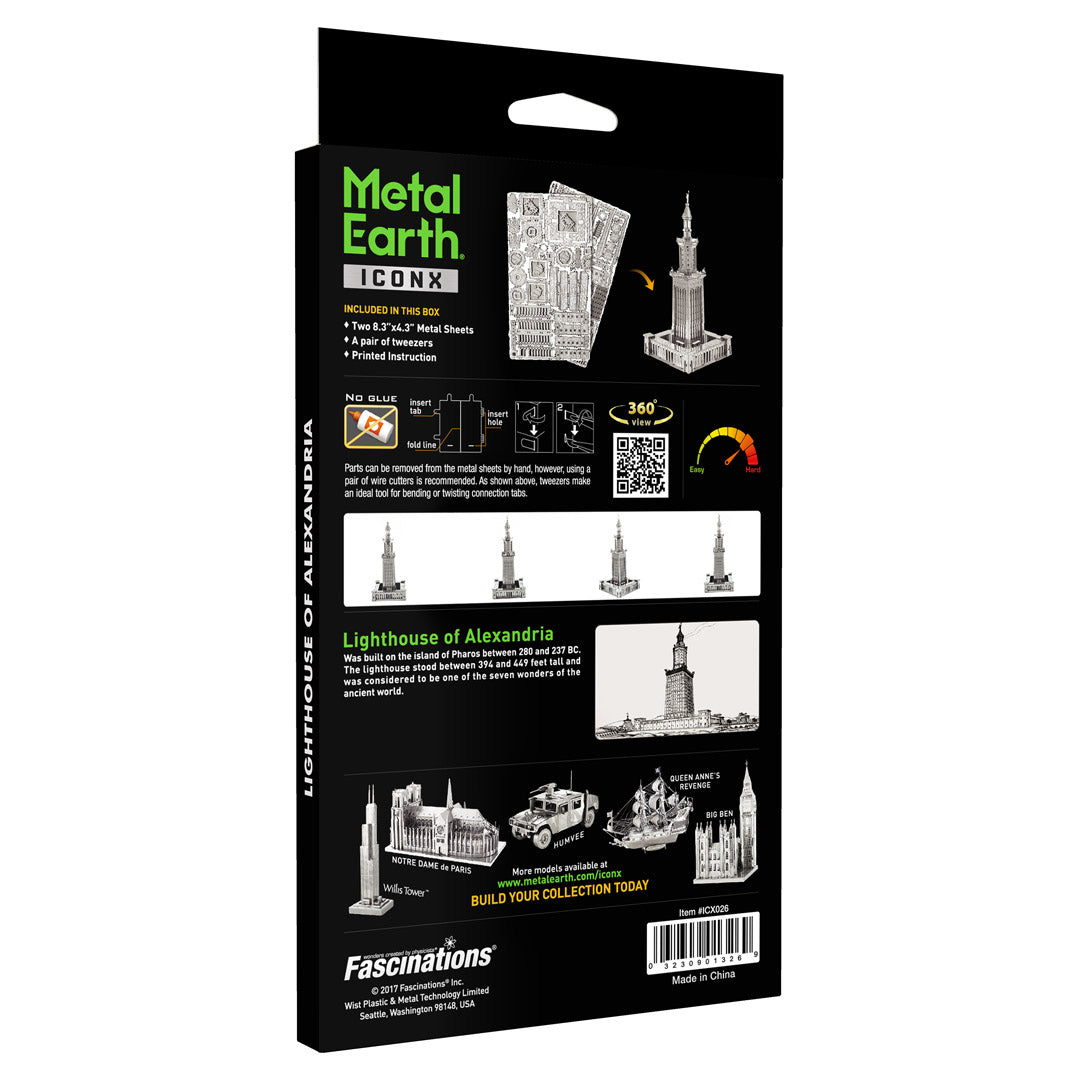 Metal Earth Premium Series Lighthouse of Alexandria ICX026 Modellbausatz Puzzle DIY Bausatz präzise gelasert stabil langlebig