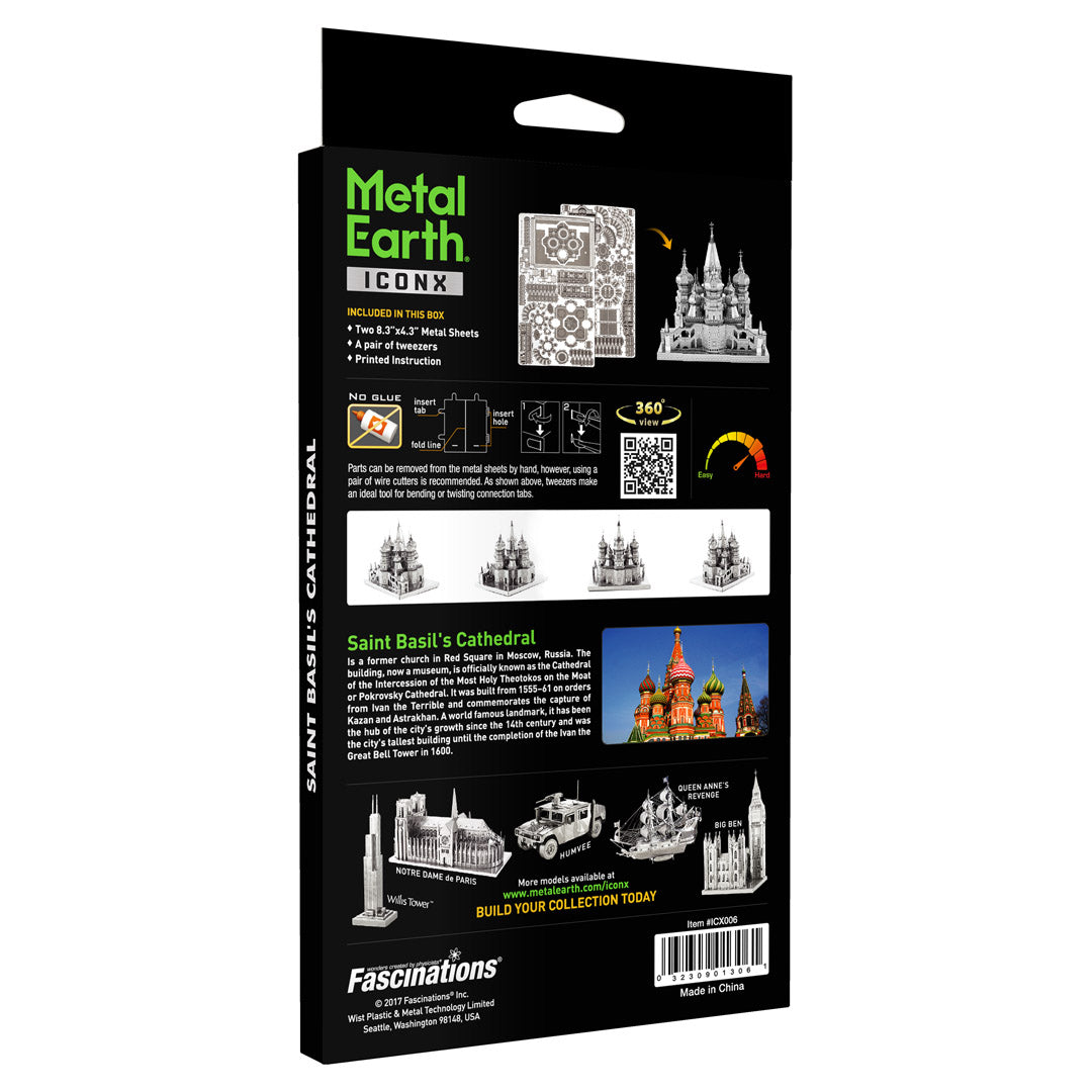 Metal Earth Premium Series Saint Basils Cathedral ICX006 Modellbausatz Puzzle DIY Bausatz präzise gelasert stabil langlebig