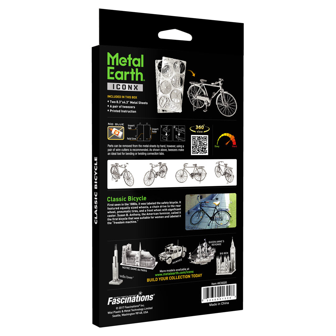 Metal Earth Premium Series Bon Voyage Bicycle ICX020 Modellbausatz Puzzle DIY Bausatz präzise gelasert stabil langlebig