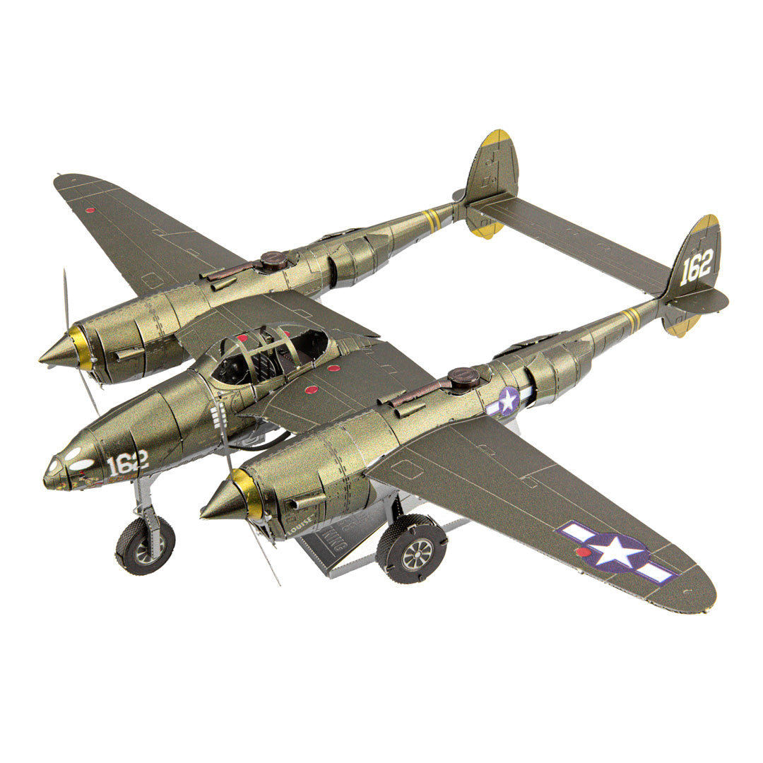 Metal Earth Premium Series Lockheed P-38 Lightning ICX143 Modellbausatz Puzzle DIY Bausatz präzise gelasert stabil langlebig