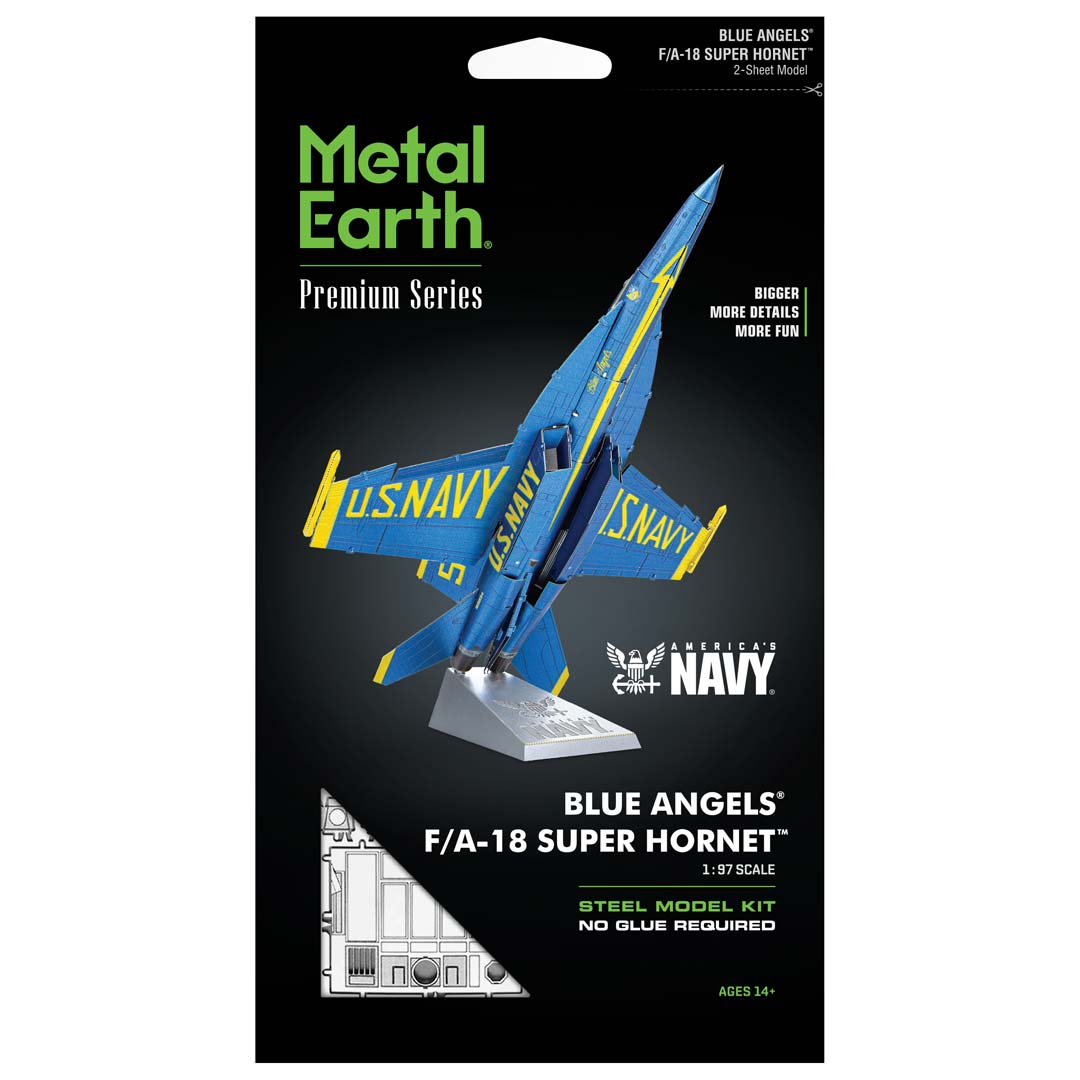 Metal Earth Premium Series Blue Angels F/A-18 Super Hornet™ ICX212 Modellbausatz Puzzle DIY Bausatz präzise gelasert stabil langlebig