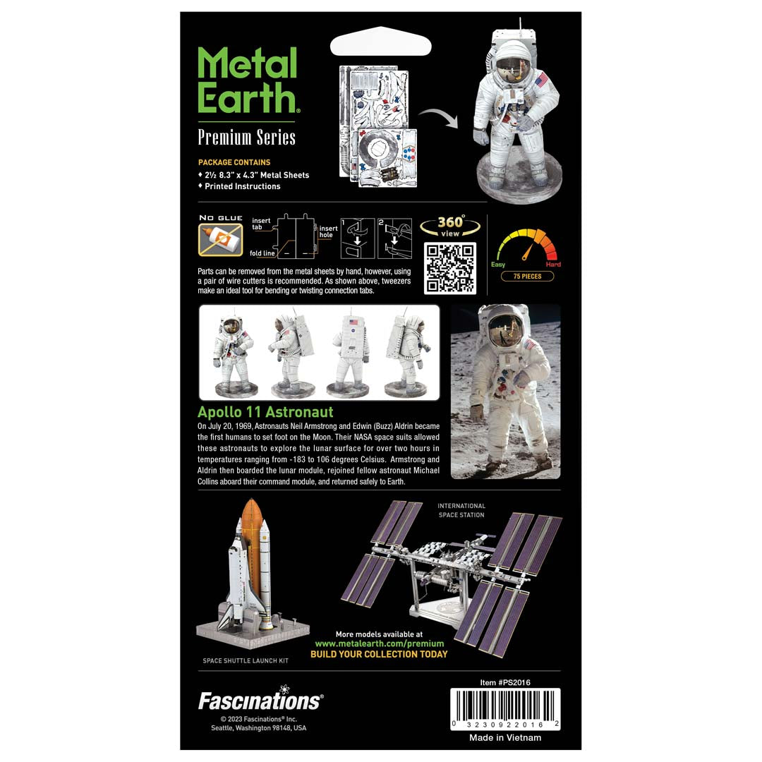 Metal Earth Premium Series Apollo 11 Astronaut PS2016 Modellbausatz Puzzle DIY Bausatz präzise gelasert stabil langlebig