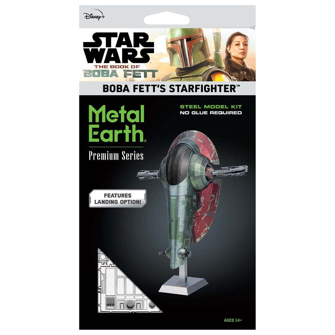 Metal Earth STAR Premium Series STAR WARS Mandalorian - Boba Fett's Starfighter ICX232 Modellbausatz Puzzle DIY Bausatz präzise gelasert stabil langlebig