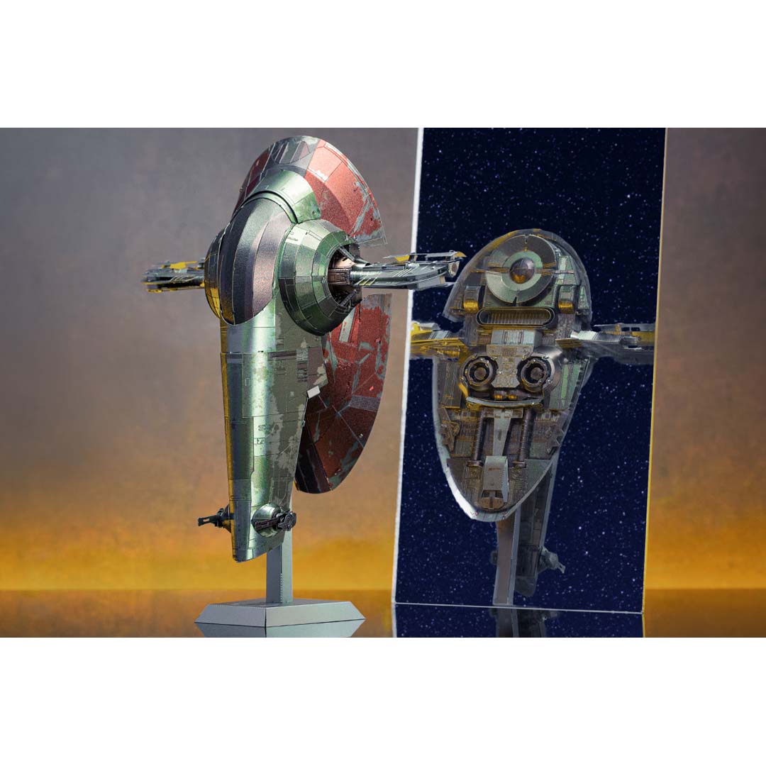 Metal Earth STAR Premium Series STAR WARS Mandalorian - Boba Fett's Starfighter ICX232 Modellbausatz Puzzle DIY Bausatz präzise gelasert stabil langlebig