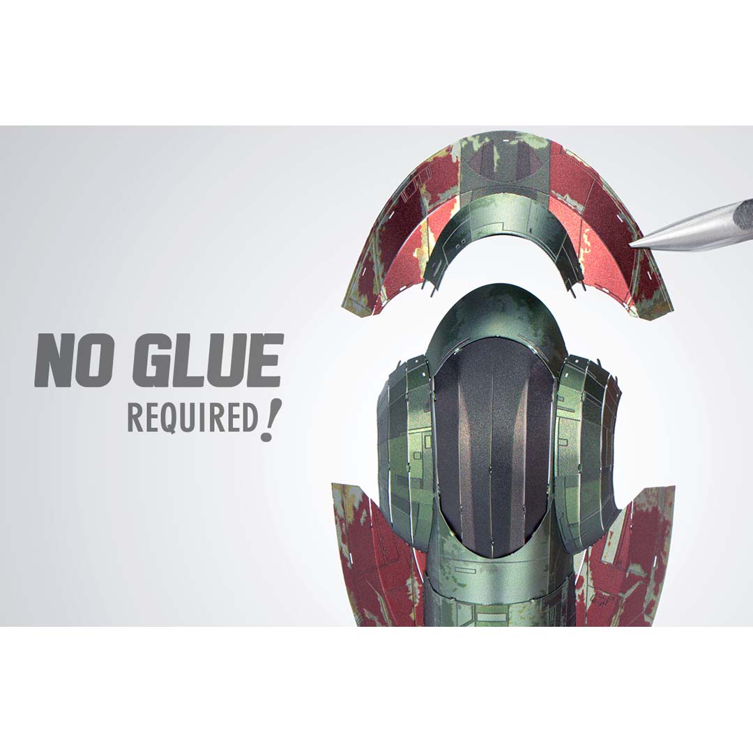 Metal Earth STAR Premium Series STAR WARS Mandalorian - Boba Fett's Starfighter ICX232 Modellbausatz Puzzle DIY Bausatz präzise gelasert stabil langlebig