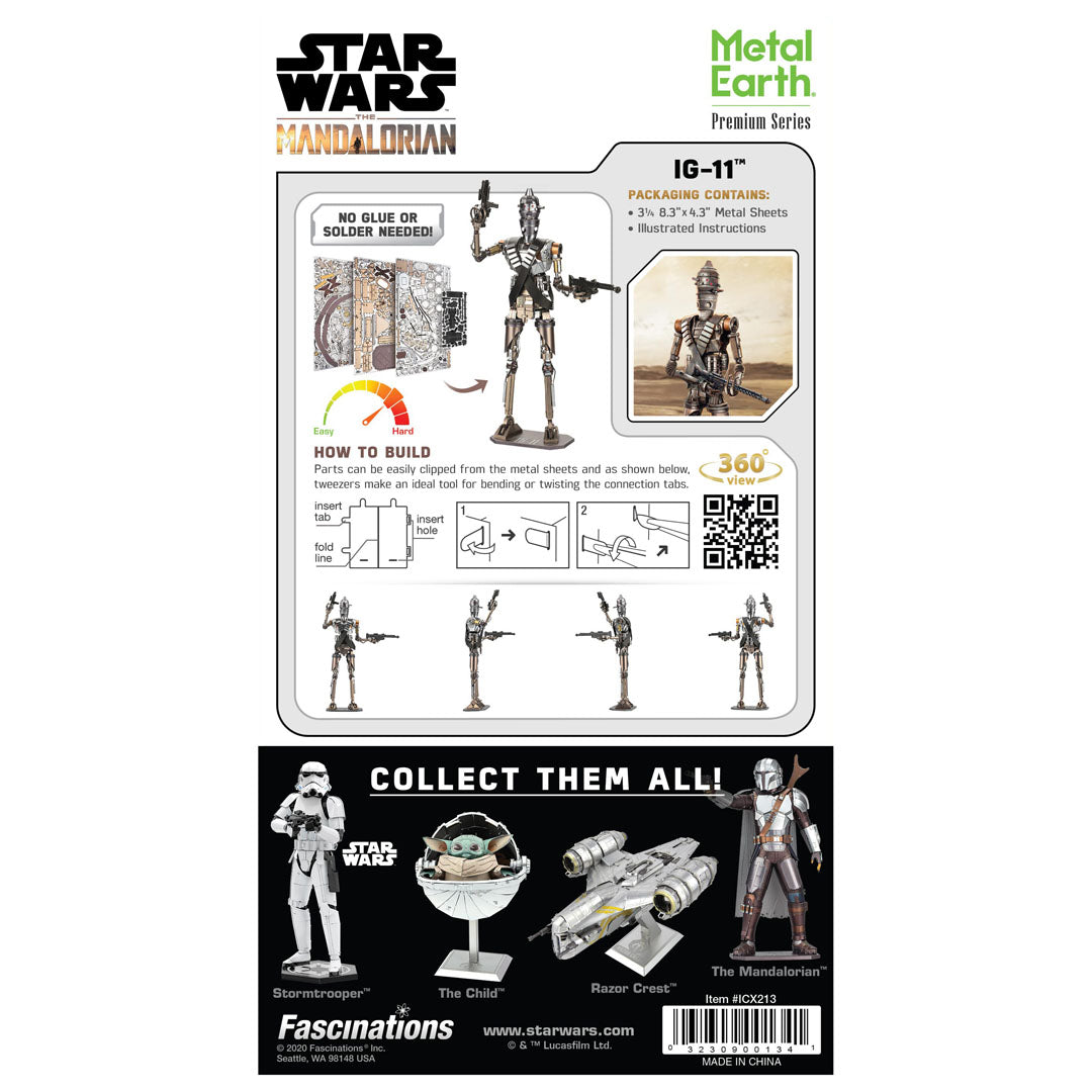 Metal Earth STAR Premium Series STAR WARS Mandalorian - IG-11™ ICX213 Modellbausatz Puzzle DIY Bausatz präzise gelasert stabil langlebig