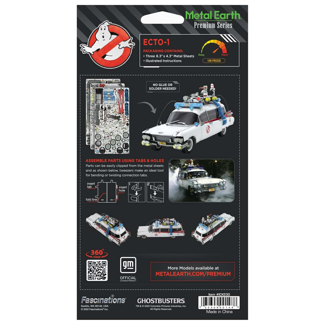 Metal Earth Premium Series Ecto-1 Ghostbusters ICX230 Modellbausatz Puzzle DIY Bausatz präzise gelasert stabil langlebig