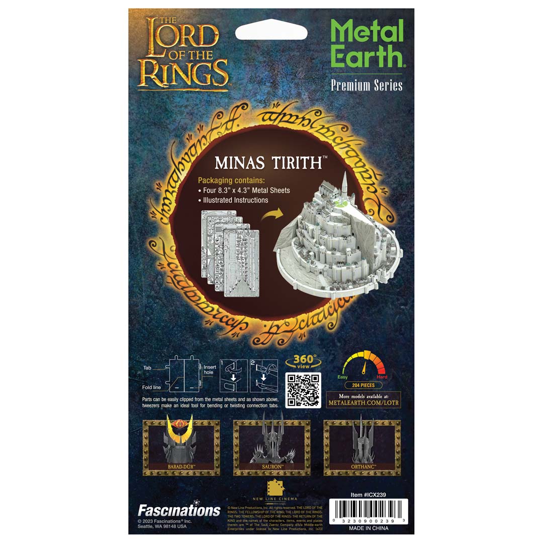 Metal Earth Premium Series: Herr der Ringe Minas Tirith ICX239 Modellbausatz Puzzle DIY Bausatz präzise gelasert stabil langlebig