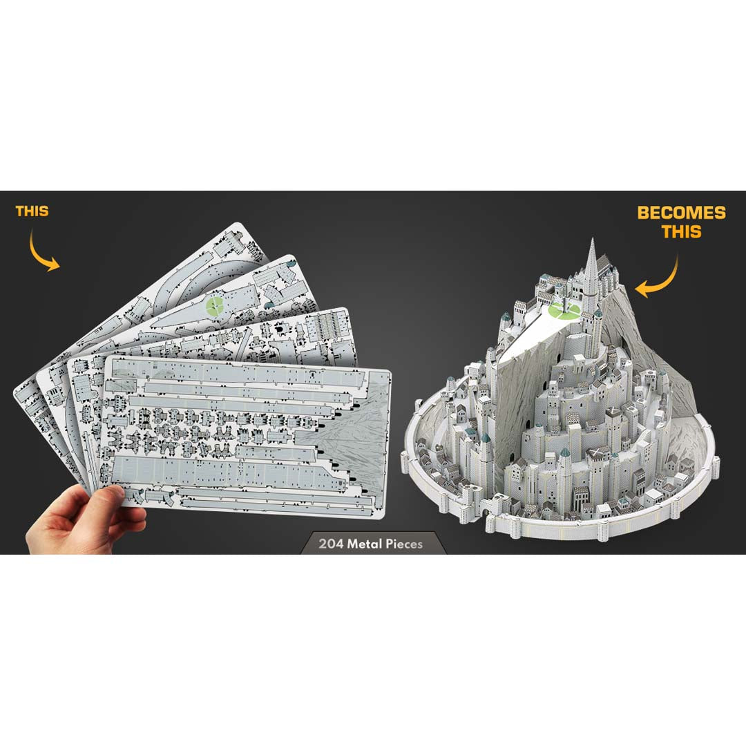 Metal Earth Premium Series: Herr der Ringe Minas Tirith ICX239 Modellbausatz Puzzle DIY Bausatz präzise gelasert stabil langlebig