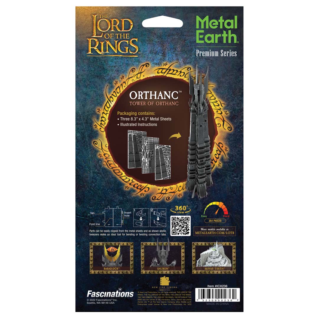 Metal Earth Premium Series Herr der Ringe - Orthanc ICX236 Modellbausatz Puzzle DIY Bausatz präzise gelasert stabil langlebig