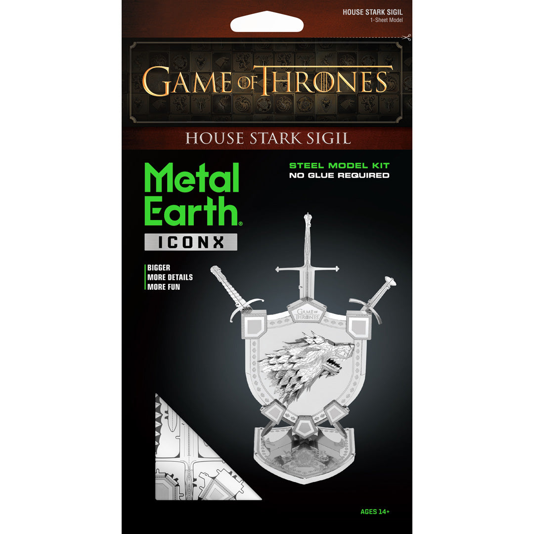 Metal Earth Premium Series Game of Thrones: House Stark Sigil ICX125 Modellbausatz Puzzle DIY Bausatz präzise gelasert stabil langlebig