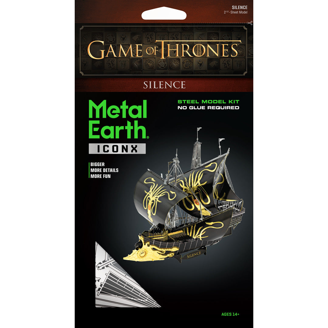 Metal Earth Premium Series Game of Thrones: Greyjoy Ship Silence ICX126 Modellbausatz Puzzle DIY Bausatz präzise gelasert stabil langlebig