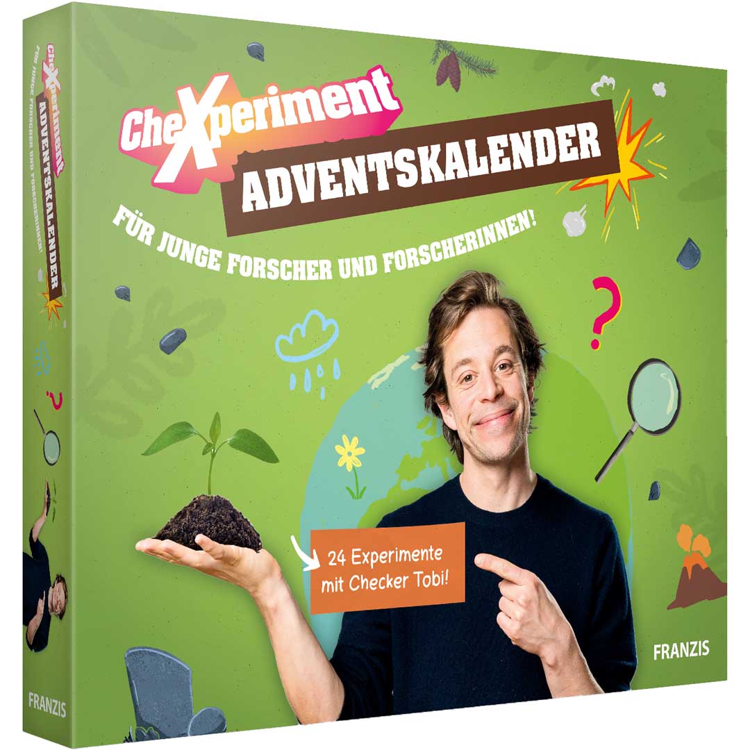 Adventskalender CHECKER Tobi für Forscher Weihnachtskalender Experimentierkalender Franzis