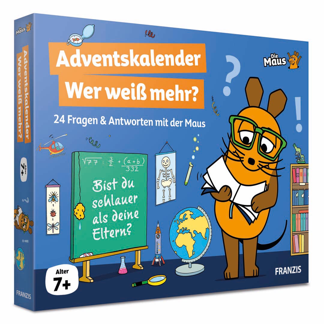Adventskalender mit der MAUS Wer weiß mehr Weihnachtskalender Familien-Quizkalender Franzis