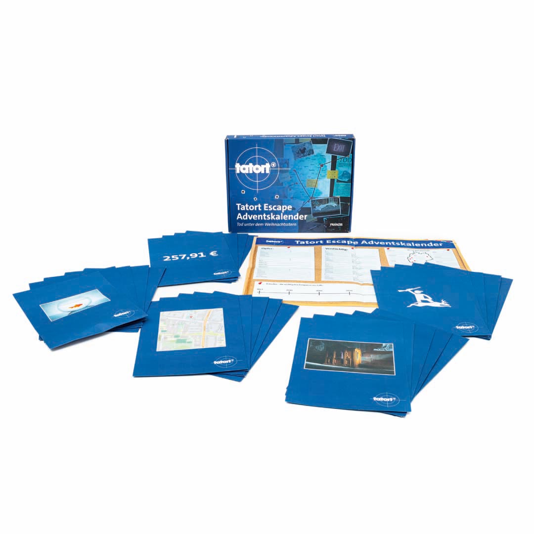 Adventskalender TATORT Escape Tod unter dem Weihnachtsstern Weihnachtskalender Krimi-Spiel Franzis
