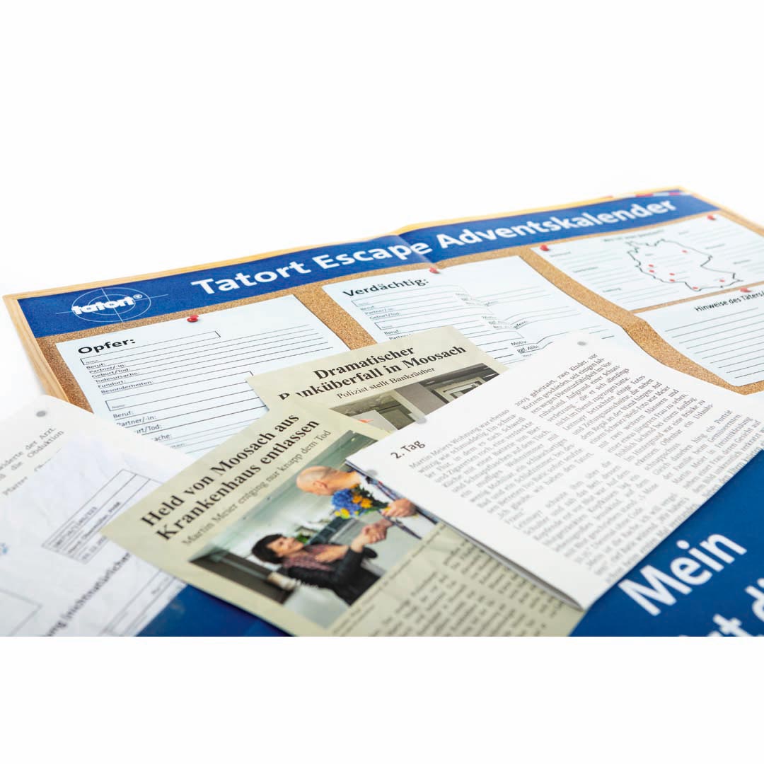 Adventskalender TATORT Escape Tod unter dem Weihnachtsstern Weihnachtskalender Krimi-Spiel Franzis