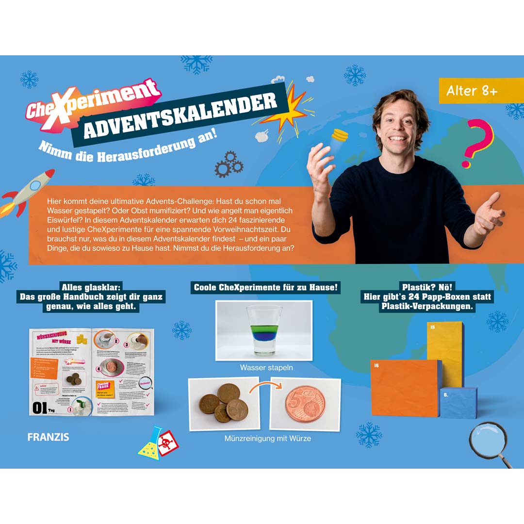 Adventskalender CHEXPERIMENT mit Checker-Tobi Weihnachtskalender Experimente für Kinder Franzis