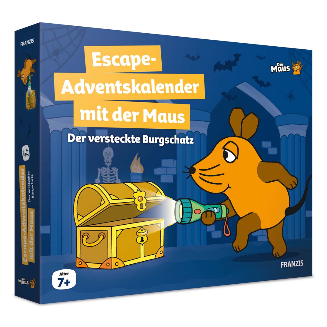 Adventskalender mit der MAUS Escape Der versteckte Burgschatz Weihnachtskalender Rätsel-Spaß Franzis