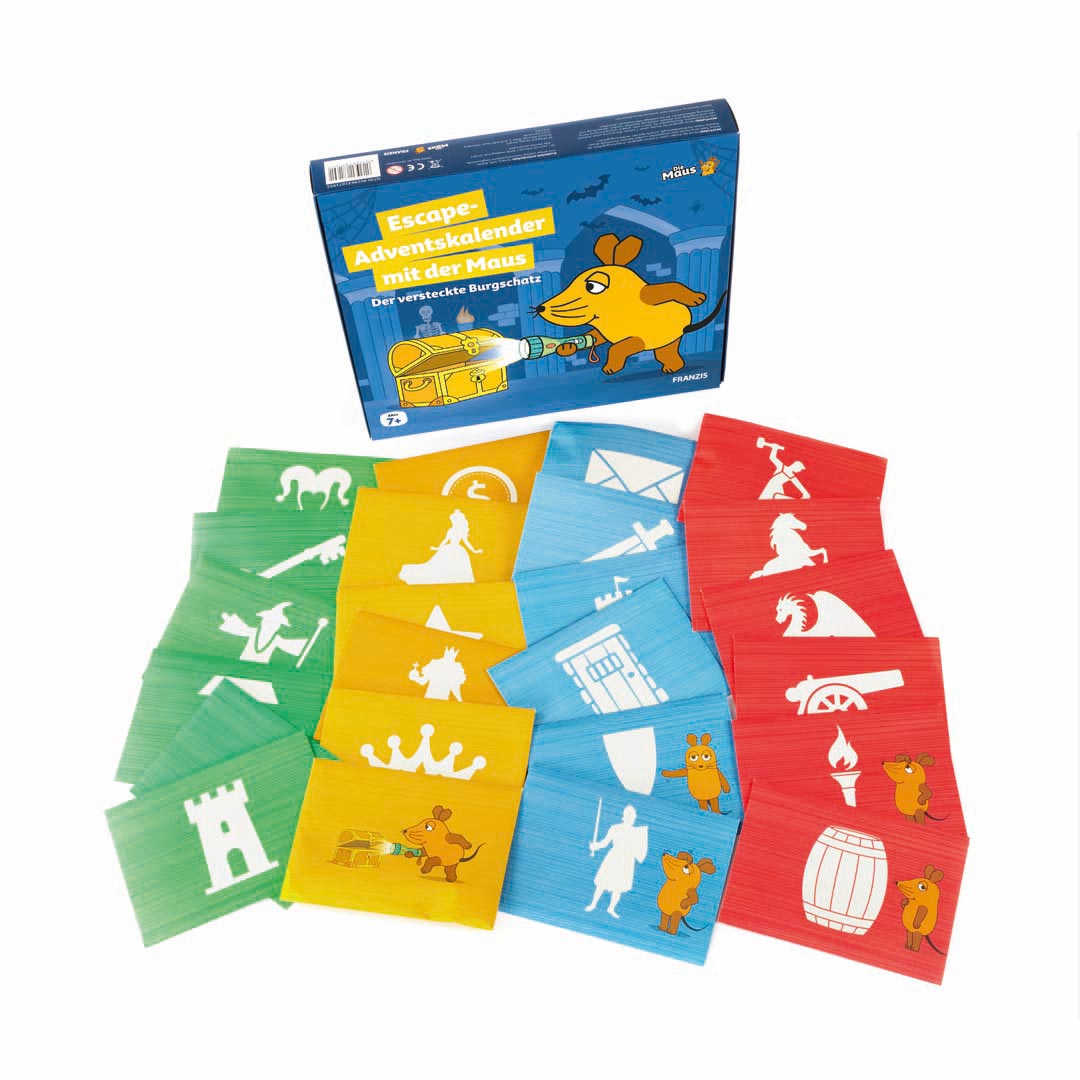Adventskalender mit der MAUS Escape Der versteckte Burgschatz Weihnachtskalender Rätsel-Spaß Franzis