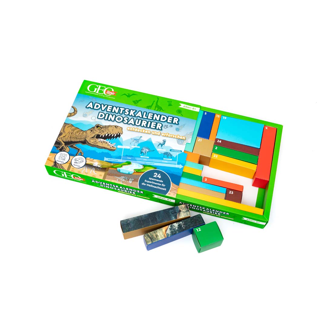 Adventskalender GEOLINO Dinosaurier Weihnachtskalender für junge Forscher und Paläontologen Franzis