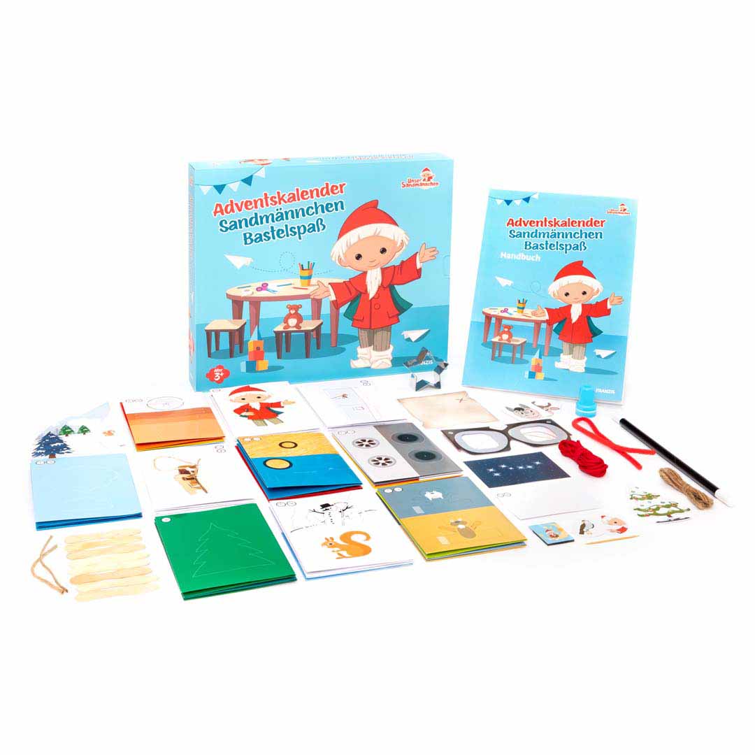 Adventskalender SANDMÄNNCHEN Bastelspass Weihnachtskalender mit Geschichten für Kleinkinder Franzis