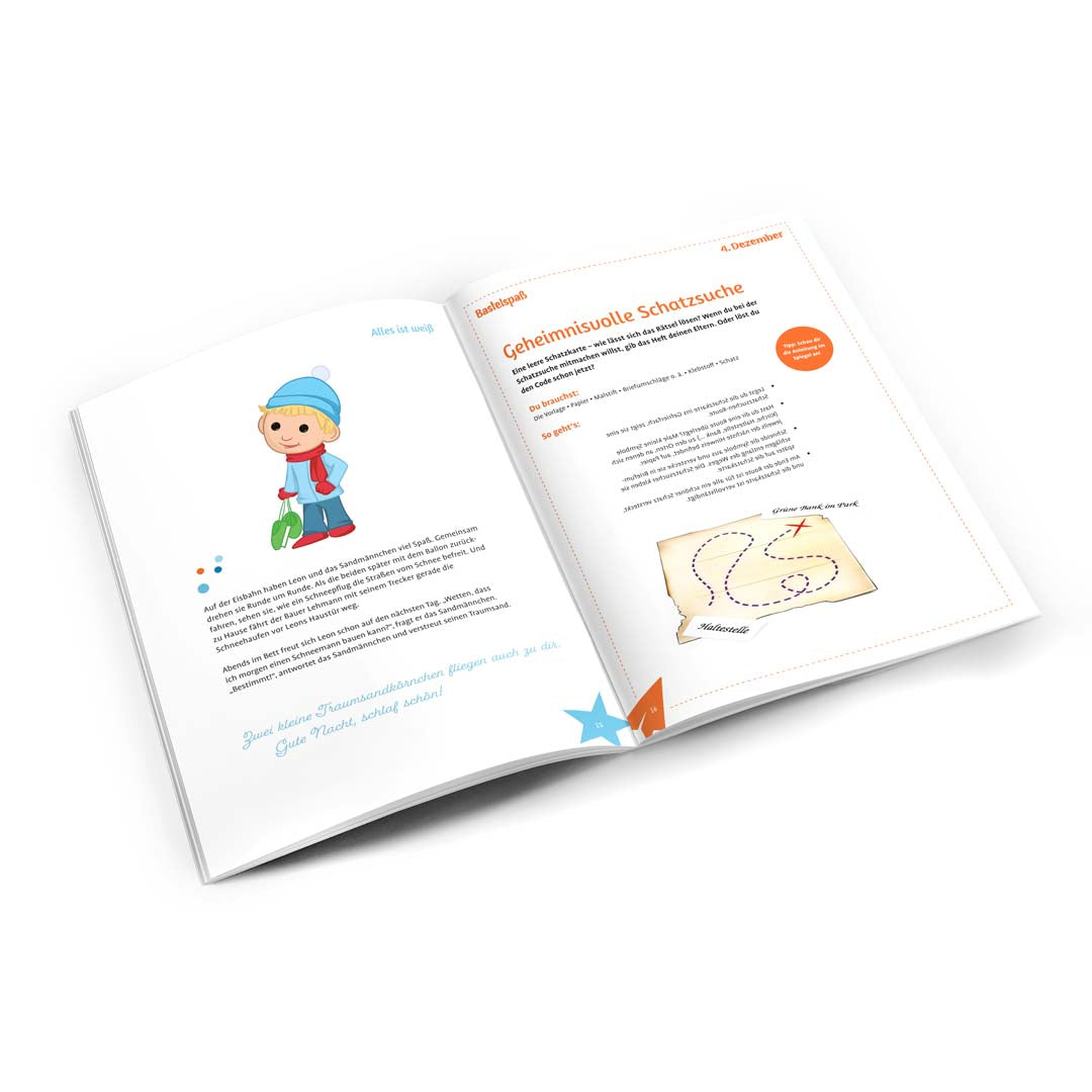 Adventskalender SANDMÄNNCHEN Bastelspass Weihnachtskalender mit Geschichten für Kleinkinder Franzis