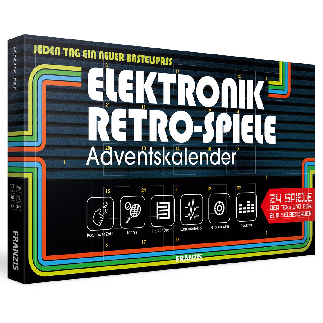 Adventskalender ELEKTRONIK Retro-Spiele Weihnachtskalender Spielkonsole zum Selberbauen Franzis