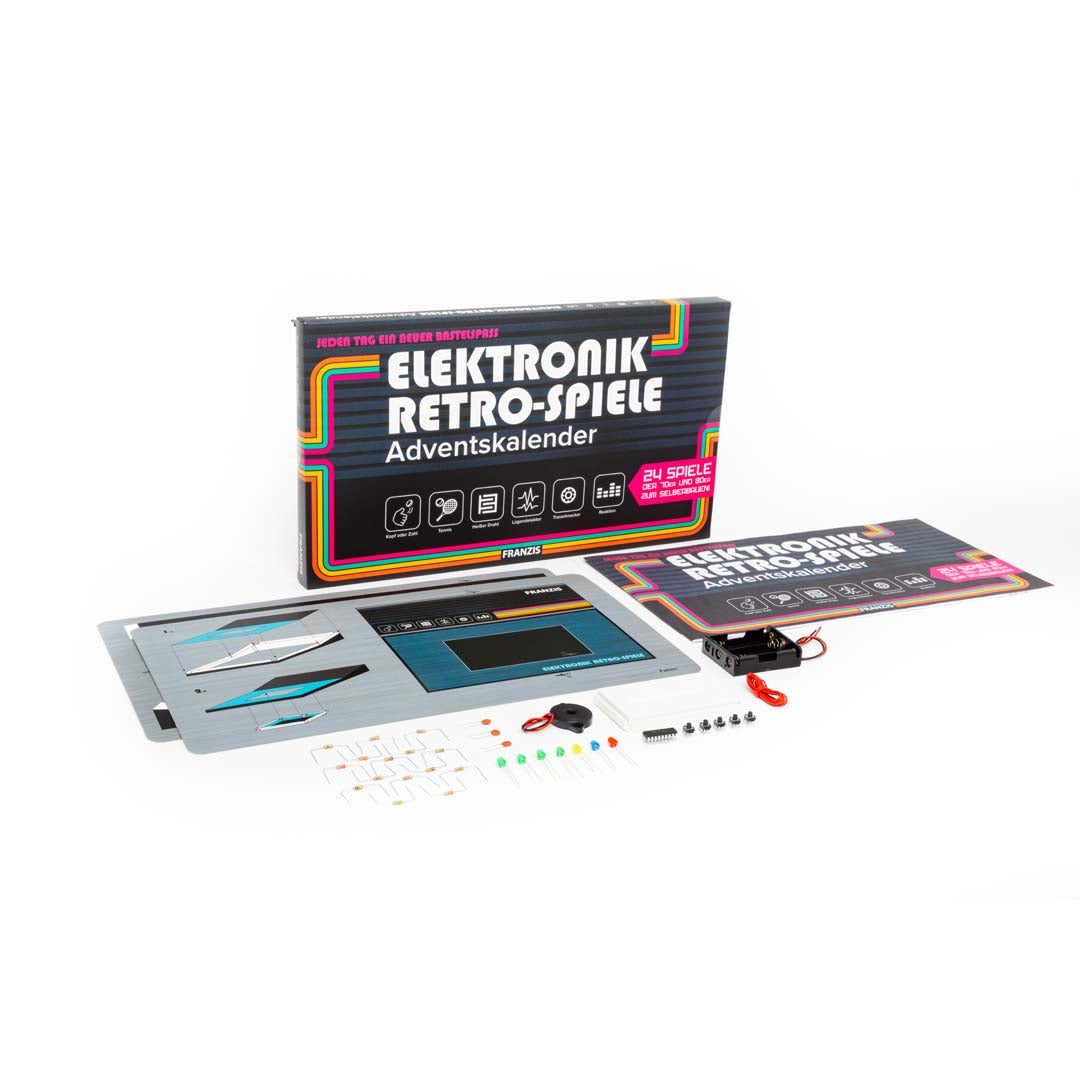 Adventskalender ELEKTRONIK Retro-Spiele Weihnachtskalender Spielkonsole zum Selberbauen Franzis