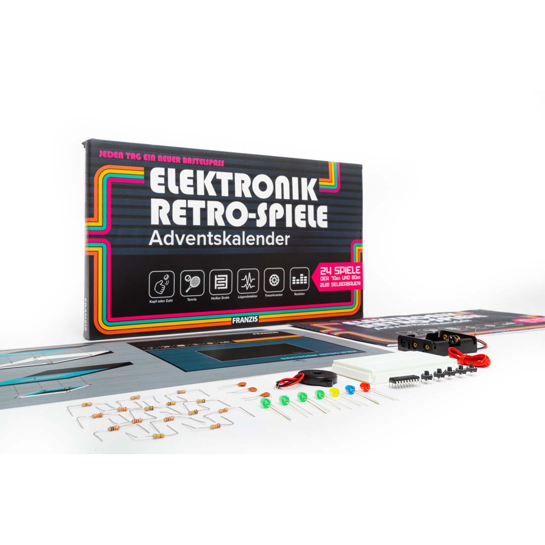 Adventskalender ELEKTRONIK Retro-Spiele Weihnachtskalender Spielkonsole zum Selberbauen Franzis