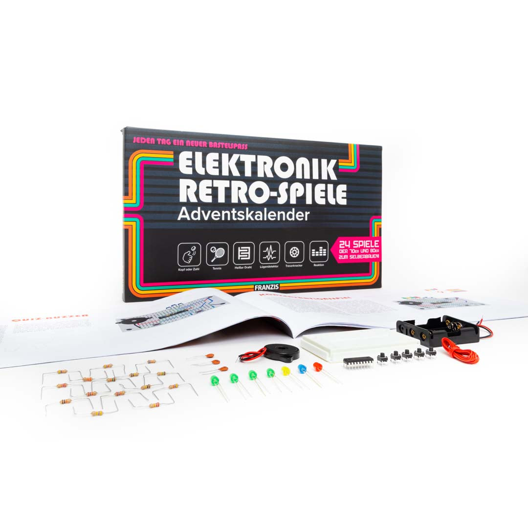Adventskalender ELEKTRONIK Retro-Spiele Weihnachtskalender Spielkonsole zum Selberbauen Franzis