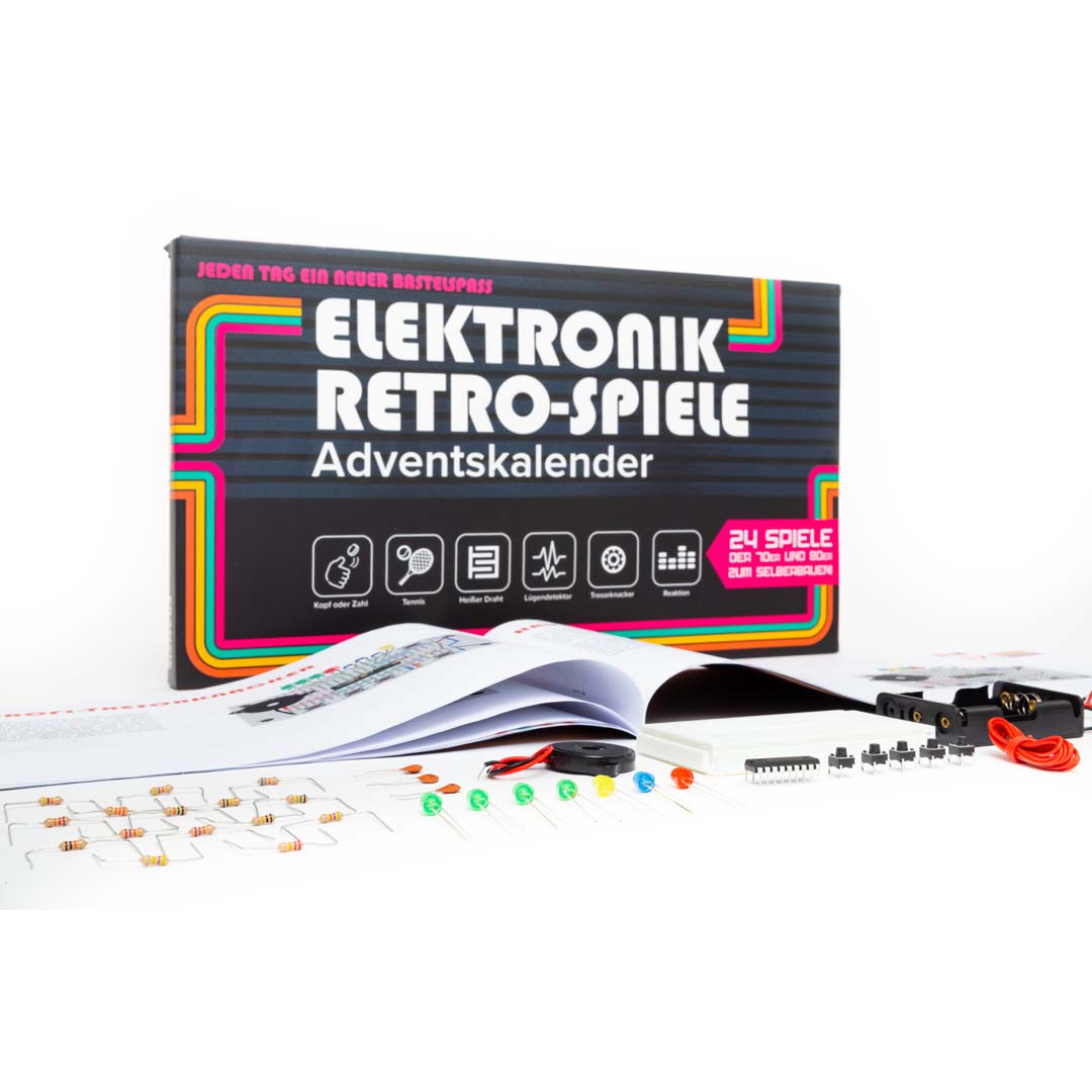 Adventskalender ELEKTRONIK Retro-Spiele Weihnachtskalender Spielkonsole zum Selberbauen Franzis