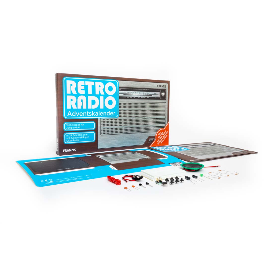 Adventskalender RETRO-Radio zum Selberbauen Weihnachtskalender Elektronik-Bausatz für Tüftler Franzis