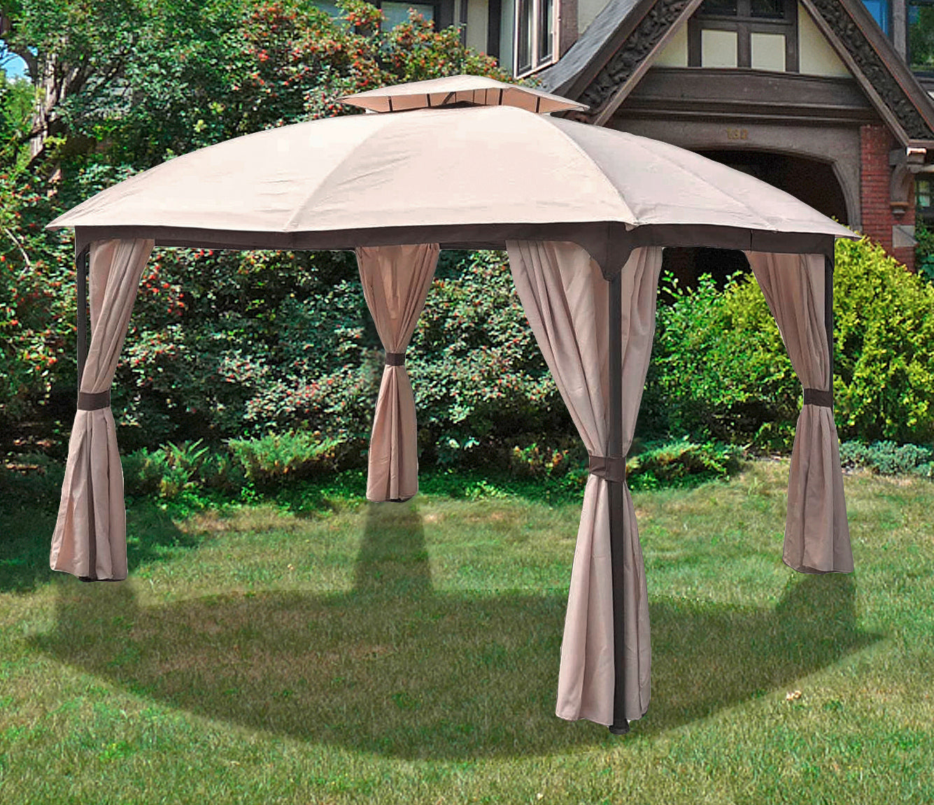 Pavillon PIRES Gartenzelt Pergola Garden Pleasure stabil wasserabweisend Outdoor mit Seitenschals