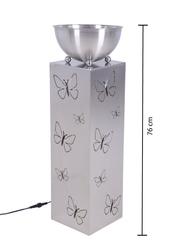 Pflanzsäule FALINA Blumenständer Dekosäule Edelstahl LED Garden Pleasure